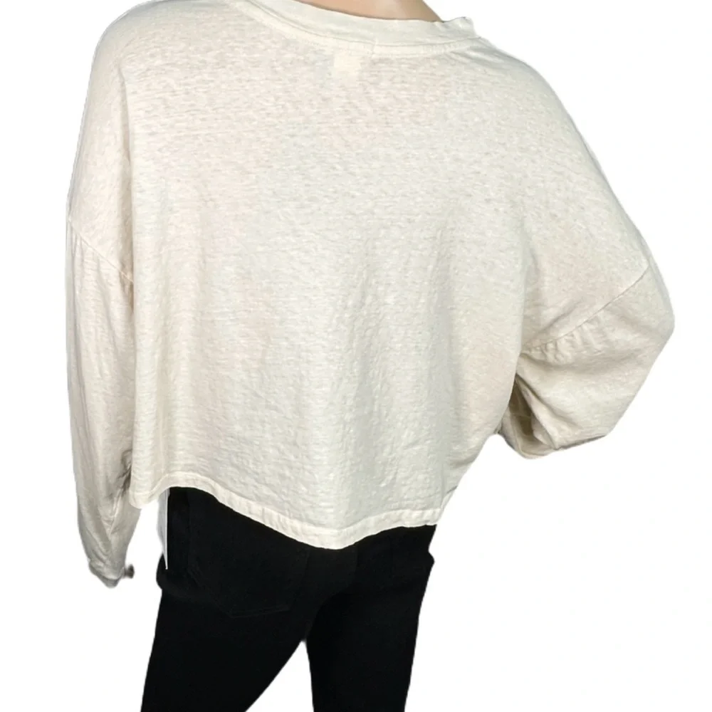 NEW BILLABONG Beach Boyfriend Crop Top long sleeves small NWT - Picture 2 of 2